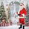 Large Mens Santa Suit Plush Fur Trimmed Jacket, Pants, Hat, Belt and Beard Set